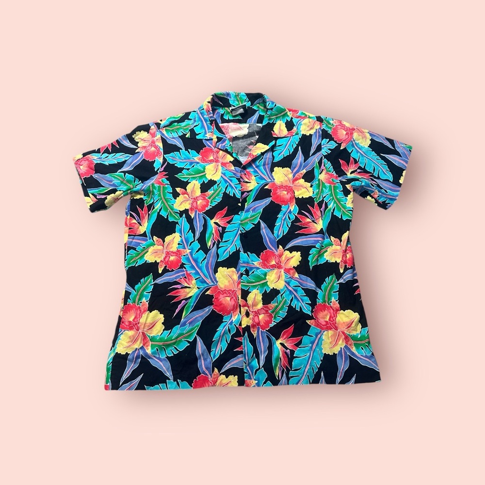 Men’s Vintage Single Stitch Hilo Hattie Made In Hawaii Tropical Button Down XL